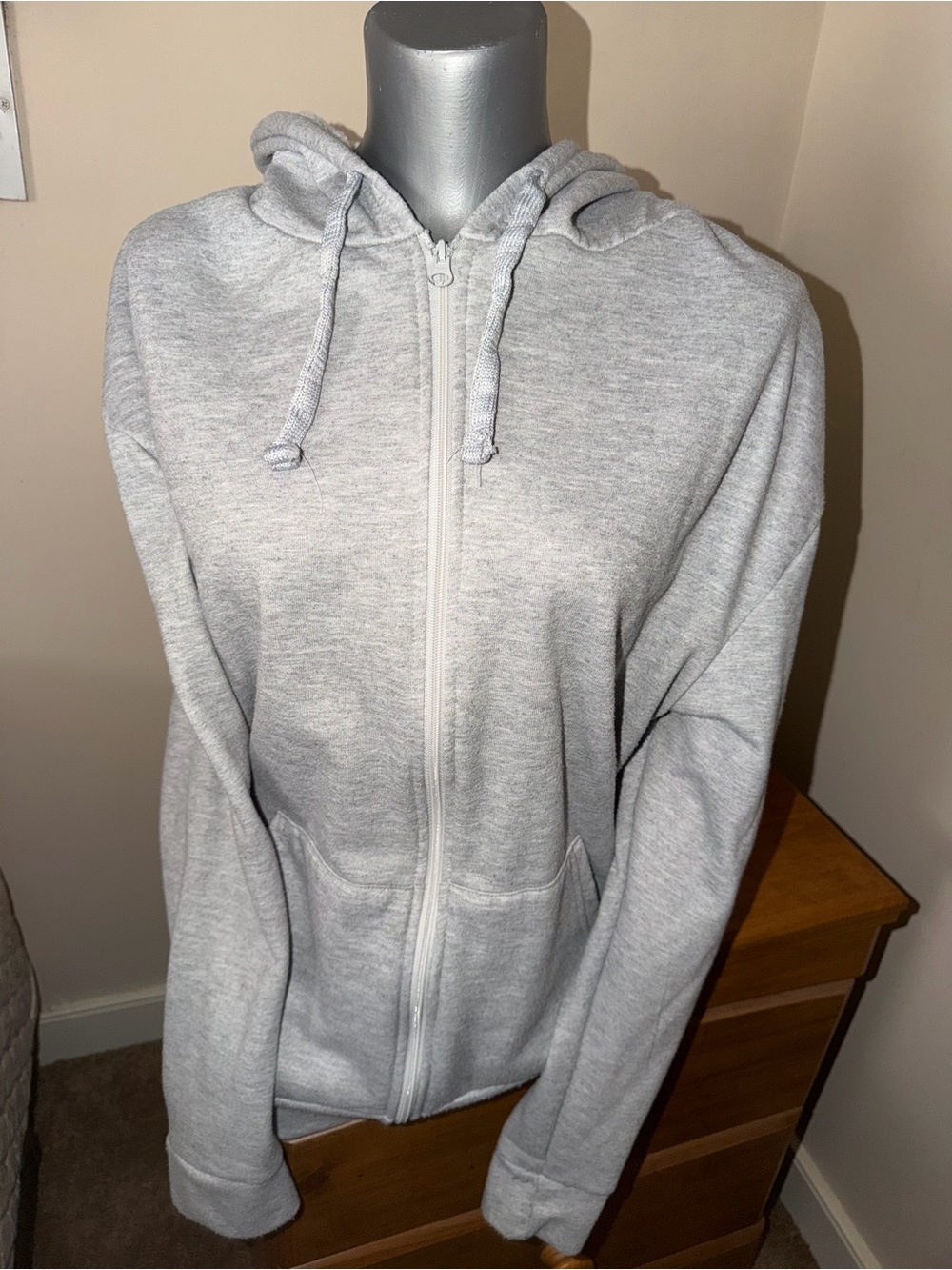 Zip Up Gray Hoodie XL